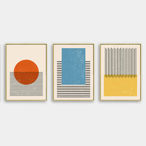 Colourful Mid Century Modern Abstract Geometric Art Prints