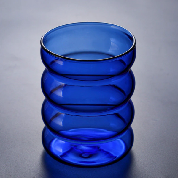 Modern Ripple Hot & Cold Drinking Glass Tumbler - Green, Blue, Orange, Clear