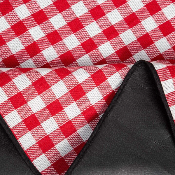 Check Picnic Blankets with Leather Carry Straps - black, red, yellow, blue, multi colour Gingham