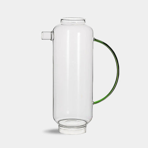 Contemporary 1 Litre Milano Glass Water Jug - Clear & Green Pitcher
