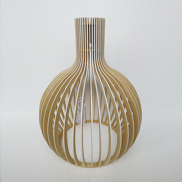Modern Wooden Birdcage Pendant Lights - Black, White, Natural - Small, Medium, Large