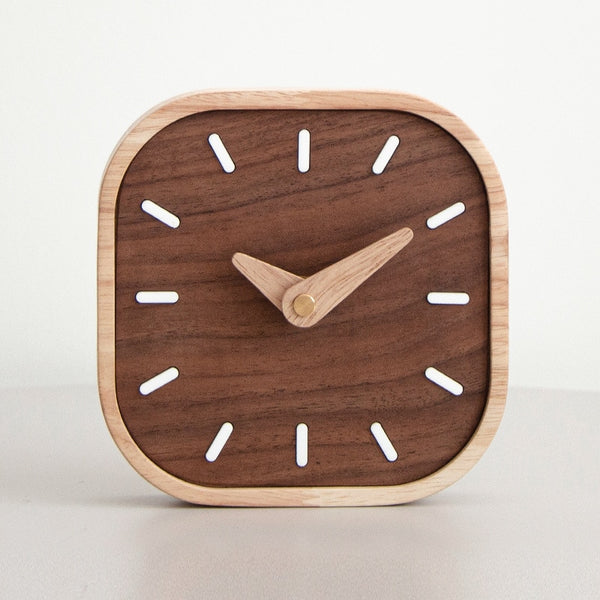 Modern Retro Midcentury Modern Noho Wooden Table or Wall Clock