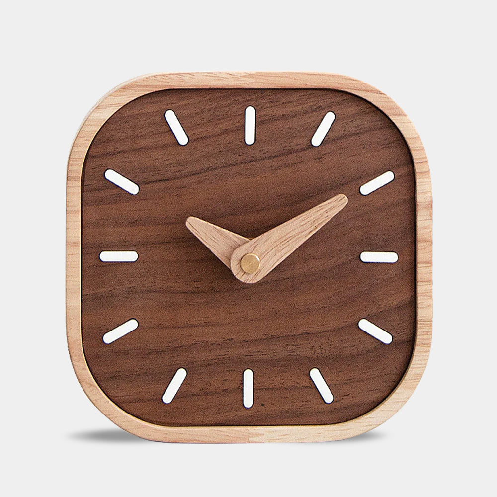 Wooden Desk Clock Designs Modern Wood Table Clock, Solid Beech Wood