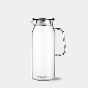 Contemporary Glass & Stainless Steel Water Pitcher - 1100ml, 1700ml