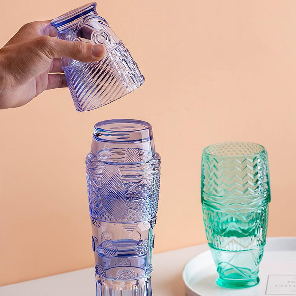 Stackable Koi Fish Glasses Set - Amber, Blue, Grey