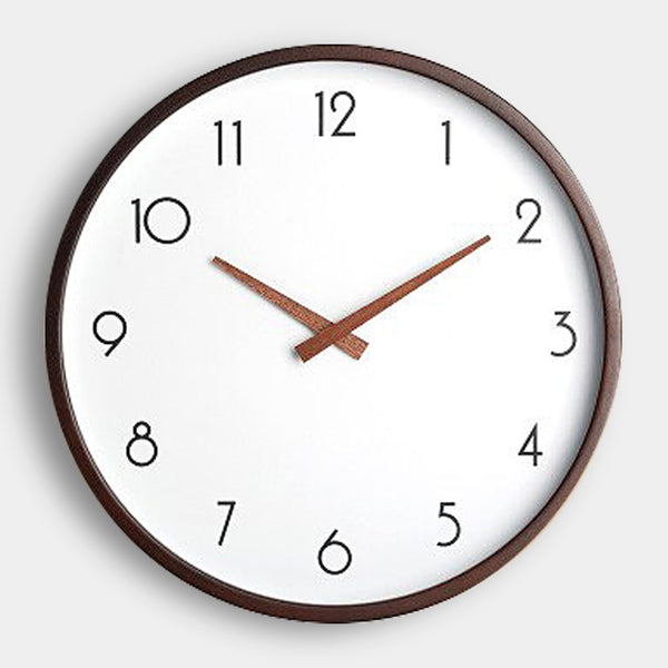 Minimalist Contemporary Wooden Wall Clock - Dark & Light Wood - 25cm, 30cm, 35cm