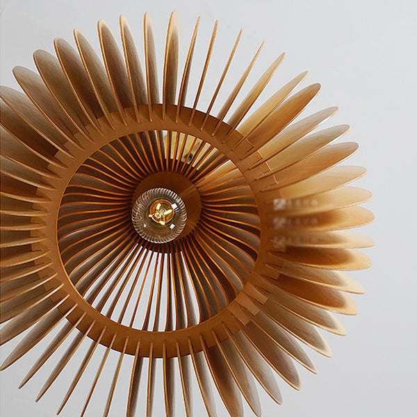 Wooden Mid Century Modern Pumpkin Pendant Lights - Small, Medium & Large