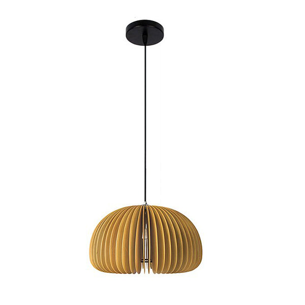 Wooden Mid Century Modern Pumpkin Pendant Lights - Small, Medium & Large