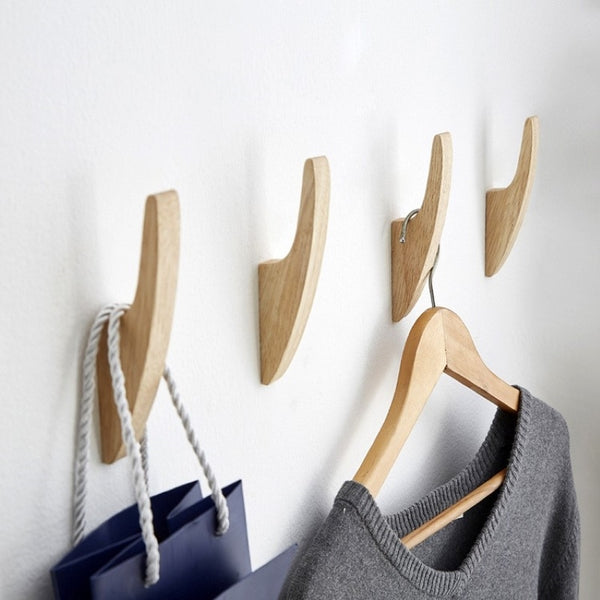 Modern Minimalist Wooden Caudal Fin Coat Hooks