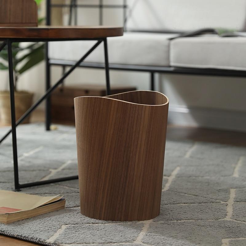 Mid Century Modern Wooden Veneer Waste Bins - Ash & Walnut – Make Space ...