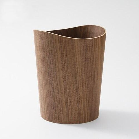Wooden mid-century style waste paper bin trash can - Ash & Maple