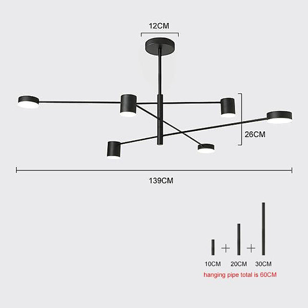 Modern & Stylish LED Spot Chandeliers - Gold, Black - 6, 8 10 Lights