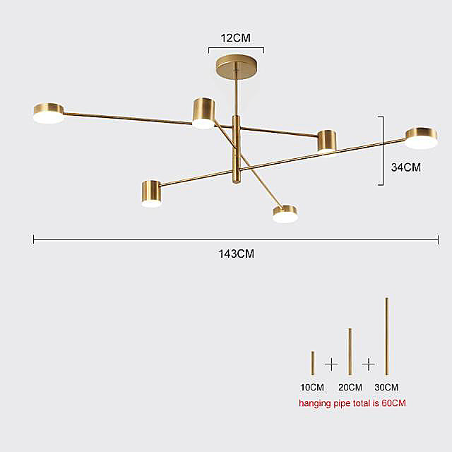 Modern & Stylish LED Spot Chandeliers - Gold, Black - 6, 8 10 Lights