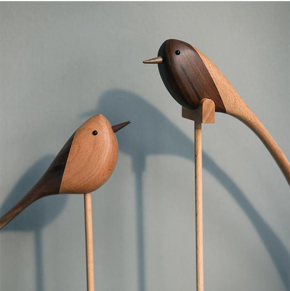 Danish mid century style wooden birds ornament - Medium, Large