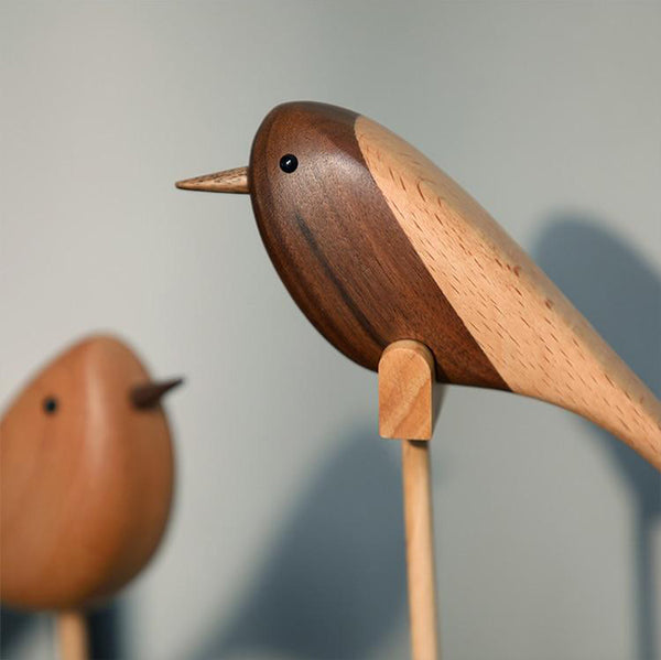 Danish mid century style wooden birds ornament - Medium, Large