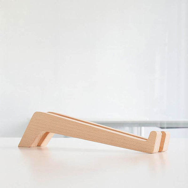 Contemporary minimalist wooden portable beech laptop stand