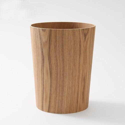 Wooden mid-century style waste paper bin trash can - Ash & Maple