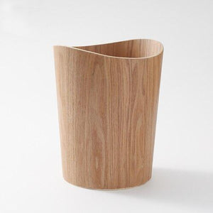 Wooden mid-century style waste paper bin trash can - Ash & Maple