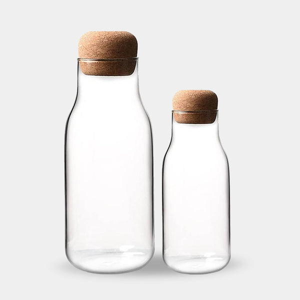 Modern cork glass kitchen table storage bottles - 150ml, 300ml, 700ml