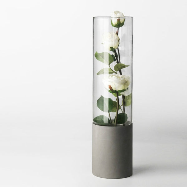 Modern concrete and glass planter vases - Small, Medium, Large