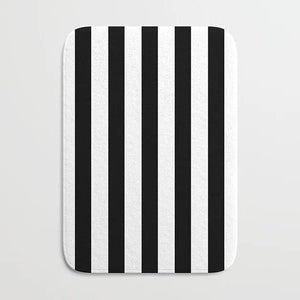 Modern Black And White Stripes Bath Mat - Small, Medium, Large