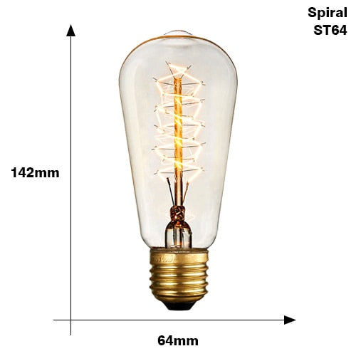 E27 Edison Filament & Spiral Bulbs - G80, G95, T45, ST64, T10