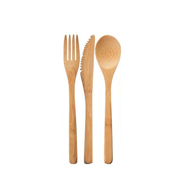 Bamboo wood reusable eco cutlery sets - Knife, Fort, Spoon, Straw