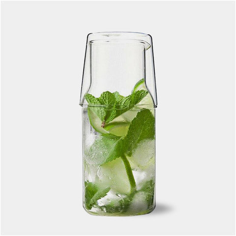 Modern stylsish clear water glass carafe & tumbler - Small, Large