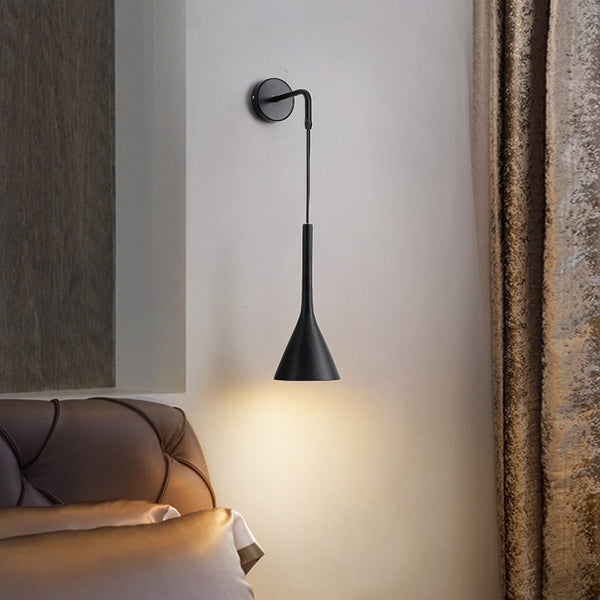 Contemporary bedside hanging pendant wall lights - Black, White, Grey