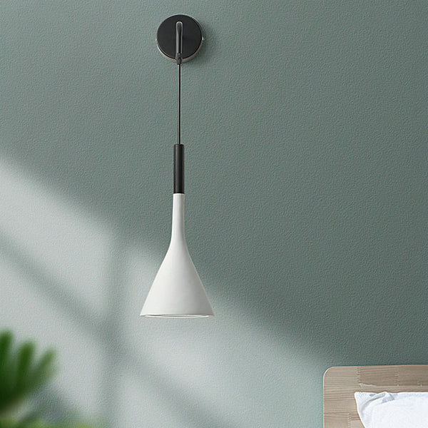 Contemporary bedside hanging pendant wall lights - Black, White, Grey