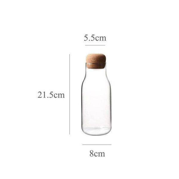 Modern cork glass kitchen table storage bottles - 150ml, 300ml, 700ml
