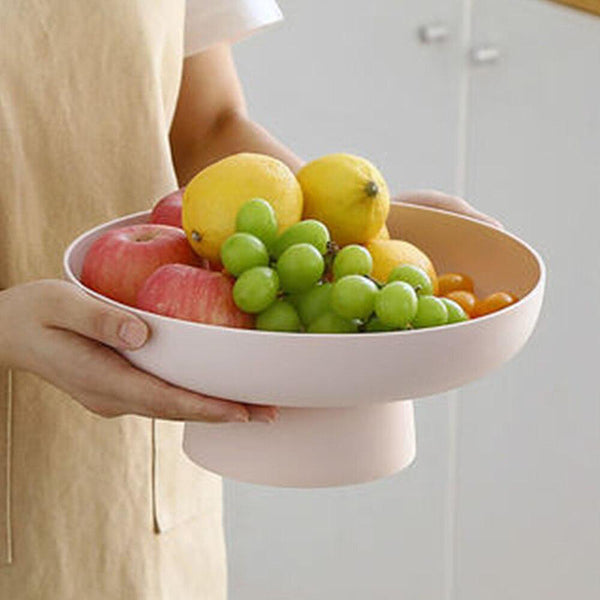 Modern stylish plastic fruit bowl stand - White, pink, green, yellow