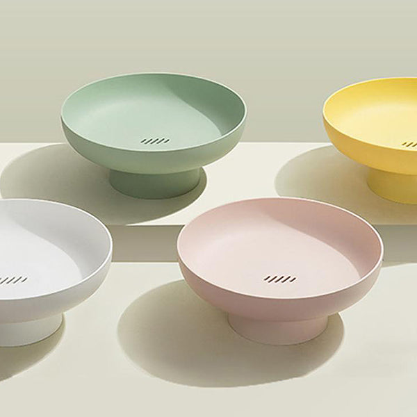 Modern stylish plastic fruit bowl stand - White, pink, green, yellow