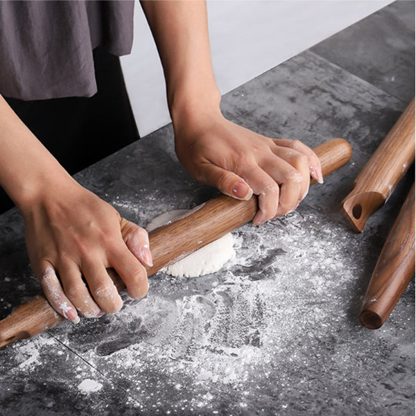 Contemporary Wooden Walnut Rolling Pins - Straight & Tapered - French Bakers