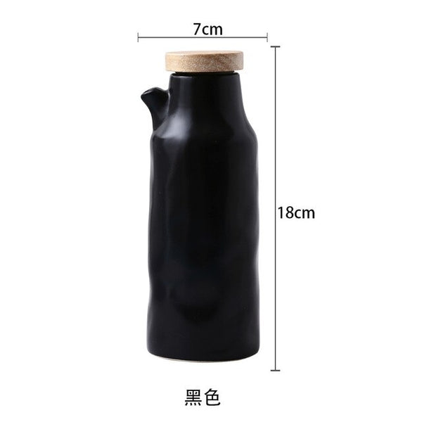 Contemporary black or whie ceramic oil & vinegar bottles