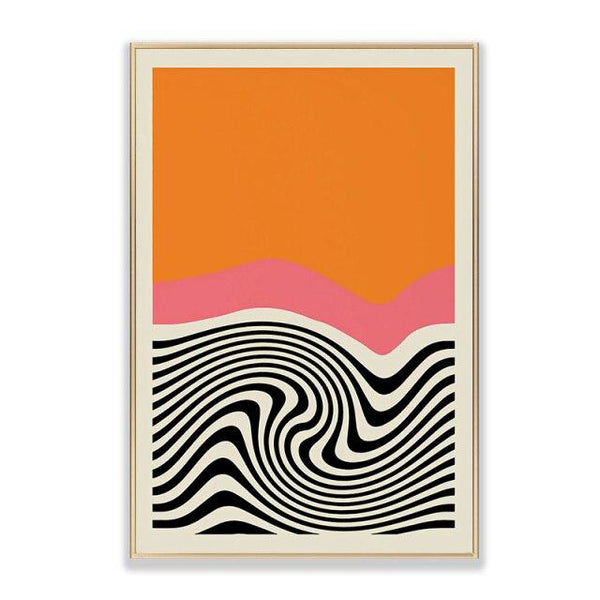 Modern retro stylish abstract bold colour art prints - cotton canvas