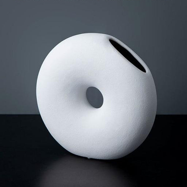 Contemporary & Stylish Round Ceramic Vases - Black & White