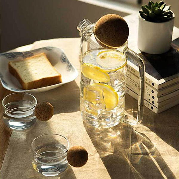 Modern glass and cork pitcher teapot - Small, Medium, Large