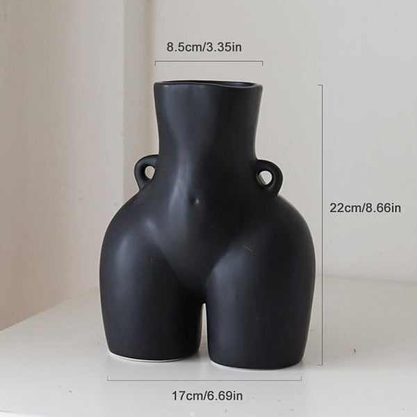 Female Body Ceramic Vases - Black, White - Small, Large - Love Handles