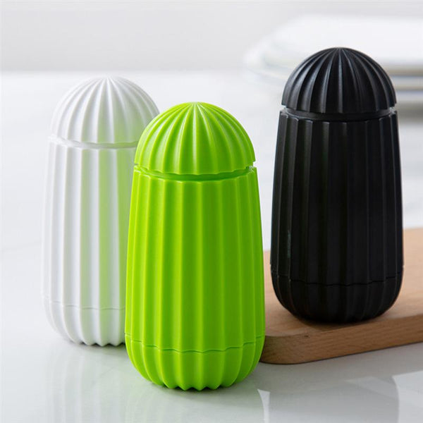 Modern plastic cactus toothpick storage holder & dispenser - Black, White, Green