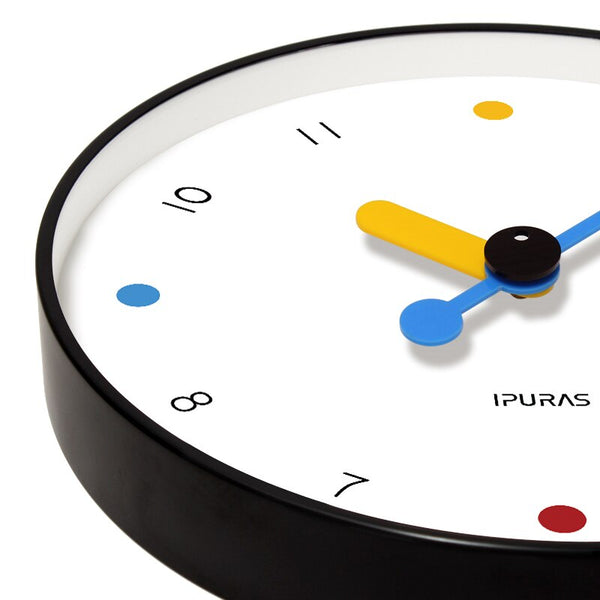 Large contemporary stylish colour dot wall clock - 25cm, 30cm