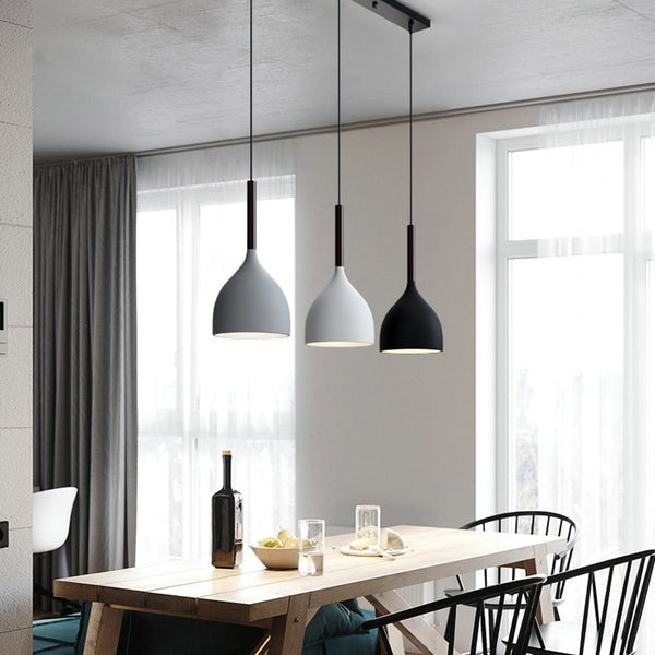 Modern nordic pendant chandelier dome lights - Black, White, Grey