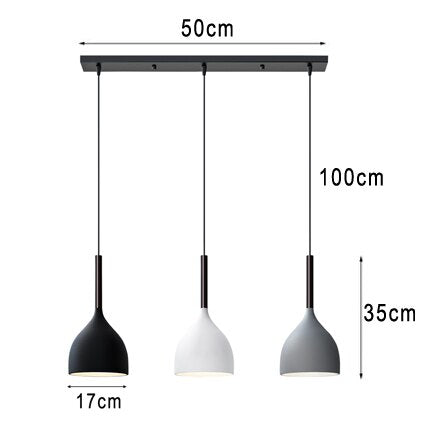 Modern nordic pendant chandelier dome lights - Black, White, Grey