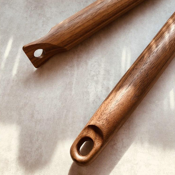 Contemporary Wooden Walnut Rolling Pins - Straight & Tapered - French Bakers