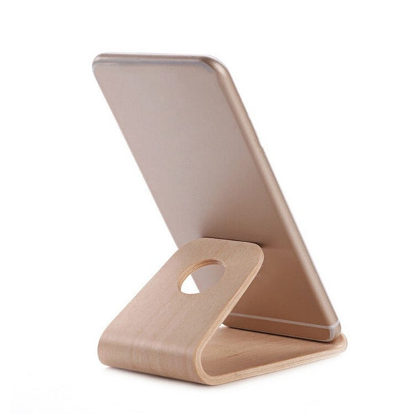 Modern Wooden Mobile Phone Holder - Maple & Walnut Plywood