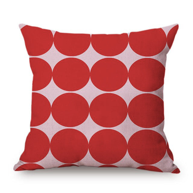 Modern Graphic Colour Spot Cushions - 12 Colours - 45cm - Red