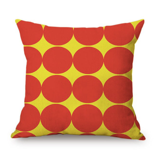 Modern Graphic Colour Spot Cushions - 12 Colours - 45cm Red