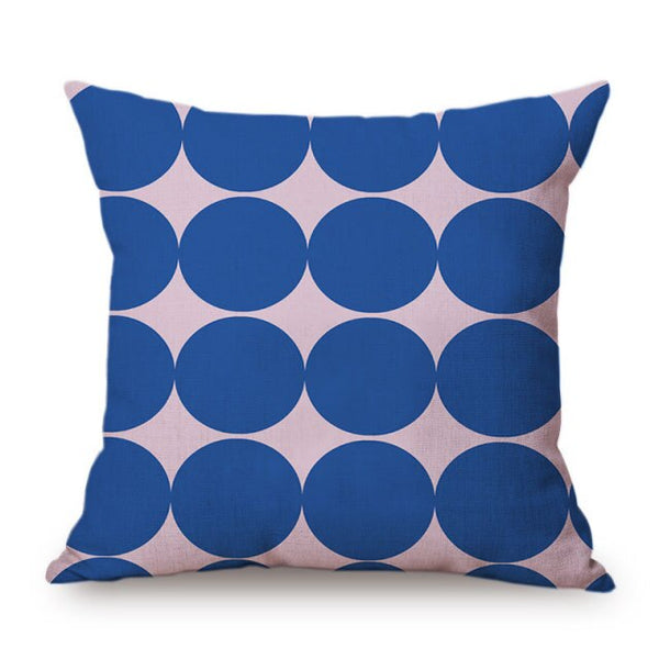 Modern Graphic Colour Spot Cushions - 12 Colours - 45cm - Blue