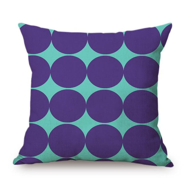 Modern Graphic Colour Spot Cushions - 12 Colours - 45cm - Purple