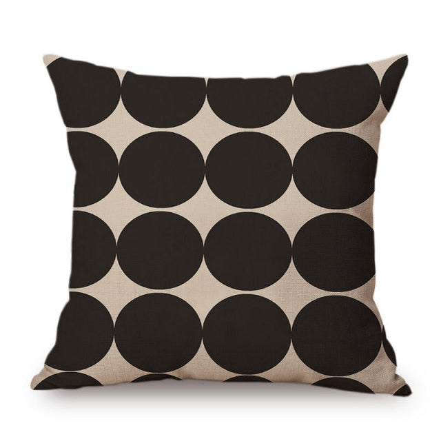 Modern Graphic Black & White Spot Linen Cushions - 3 Colours - 45cm